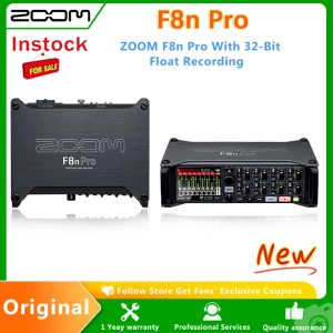 Zoom F8n Pro 32-Bit campo gravador, Mixer de áudio para vídeo, 10 canais, 192 kH, 8 XLR, TRS entradas, timecode, modo Ambisonics